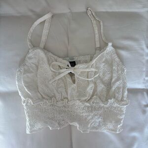 Wild Fable White Eyelet Crop Top